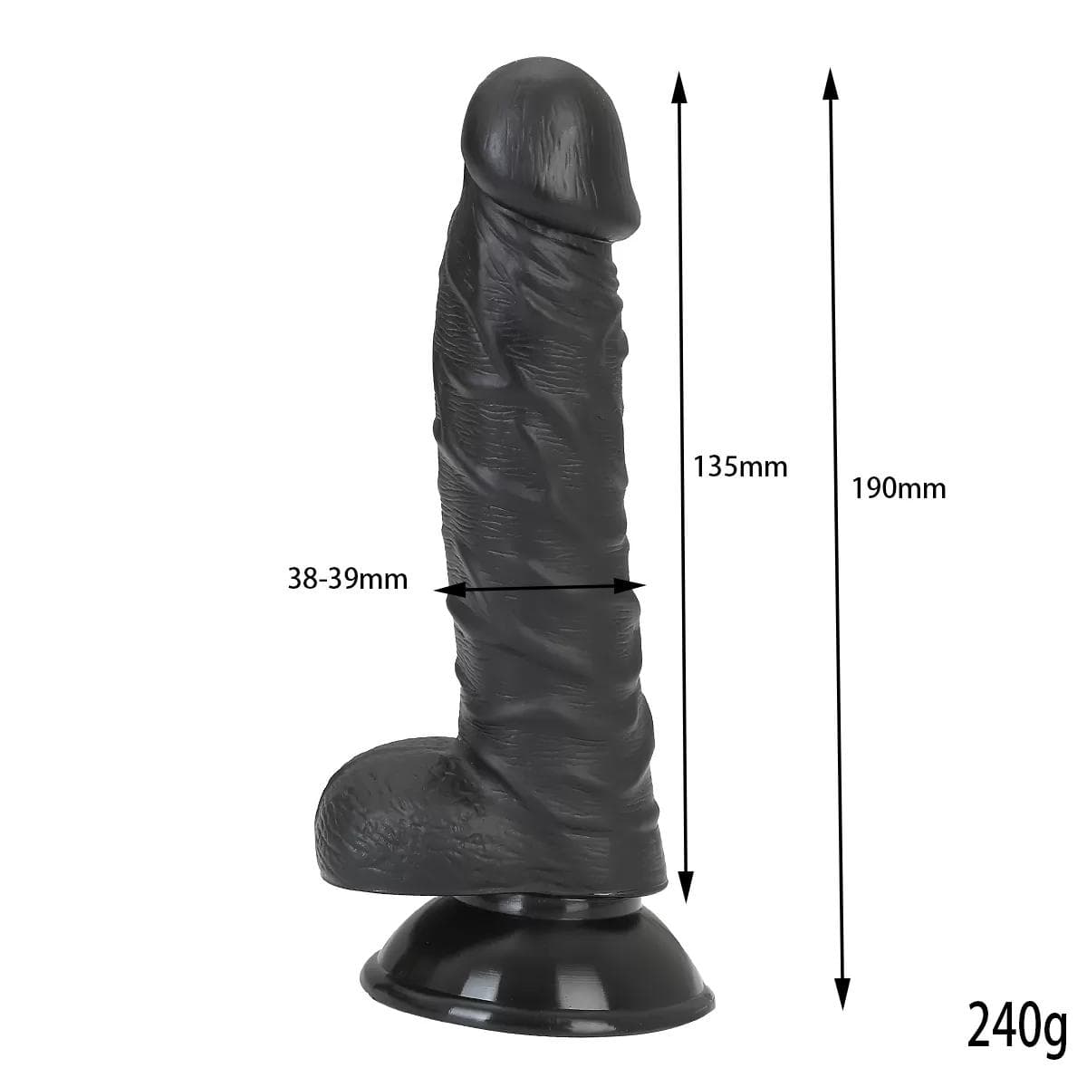 RICKY Dildo Gerçekçi Et Dokusunda Realistik Zenci Penis 20 CM 4