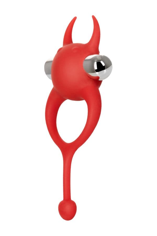 JOS NİCK Kuyruklu Penis Halkası, silikon, kırmızı, 13,5 cm 4