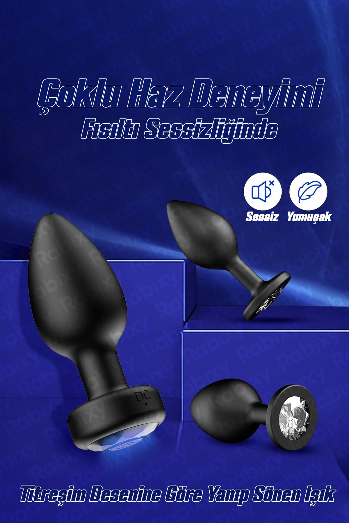 Rabixy Anal Oyuncak Uzaktan Kumandalı Titreşimli Başlangıç Seviye 2 Tıkaç Hediyeli 3