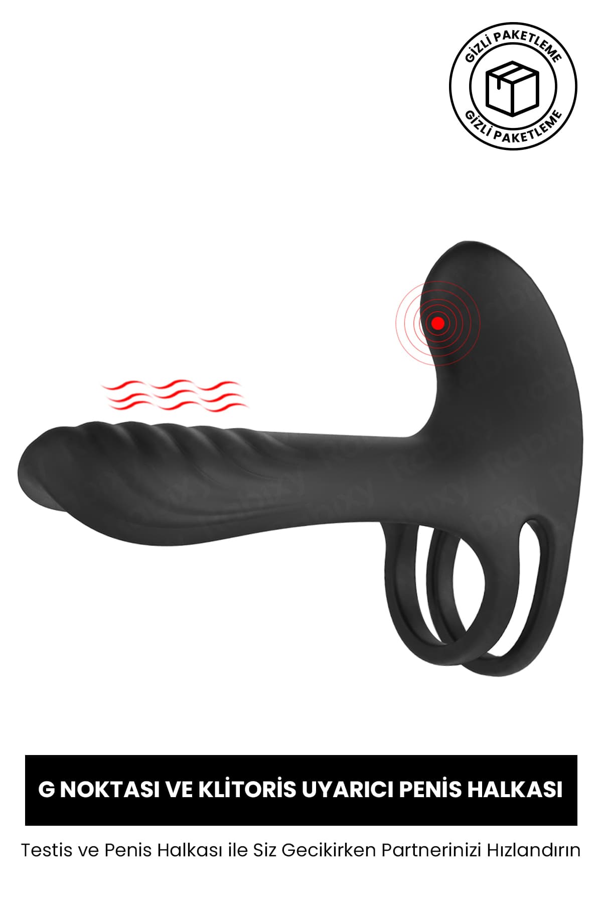 Rabixy Klitoris ve G Noktası Uyarıcı Siyah Penis Halkası