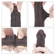 18 CM Hareketli Deri Ultra Yumuşak Çift Katmanlı Realistik Penis - Sliding Skin Dual Layer Dong