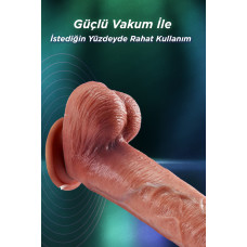 Rabixy 23 cm Titreşimli İleri Geri Hareketli Isıtmalı Uzaktan Kumandalı