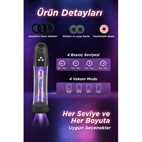 Dijital Ekranlı Sulu Susuz Penis Pompası & Mastürbatör