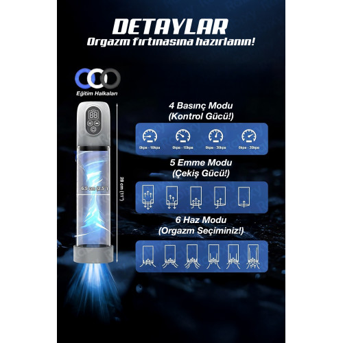 Dijital Ekranlı Vakum Egzersiz Otomatik Penis Pompası