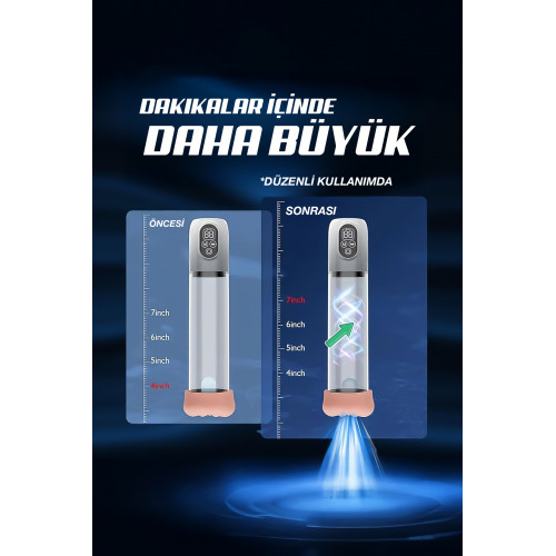 Dijital Ekranlı Vakum Egzersiz Otomatik Penis Pompası