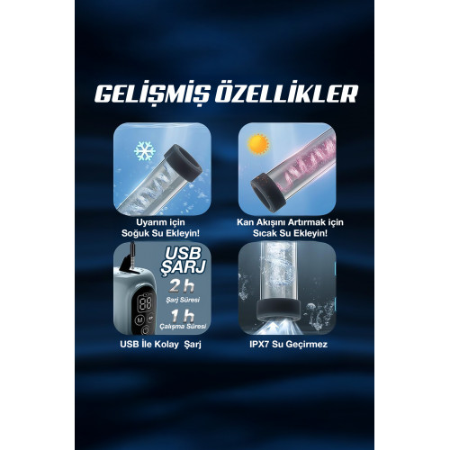 Dijital Ekranlı Vakum Egzersiz Otomatik Penis Pompası