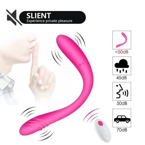 DOUBLE ENDED Kablosuz Kumandalı G-Spot Uyarıcı Bükülebilir Çift Taraflı Kullanılabilir Vibratör