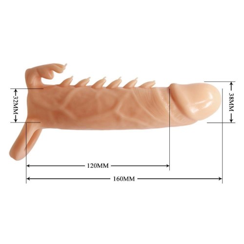 EMMITT 4 CM Uzatmalı Klitoris Uyarıcı Testis Halkalı Silikon Penis Kılıfı