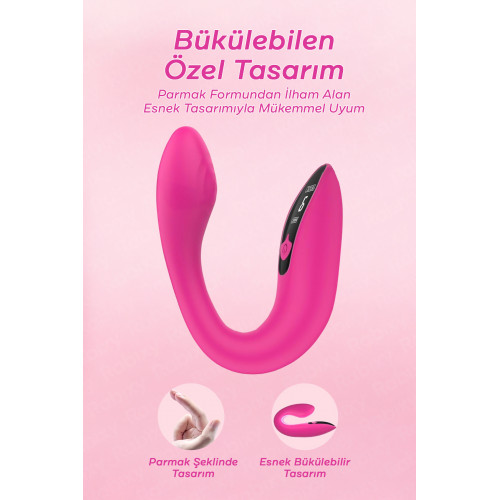 Esnek Bükülebilir Pembe Vibratör