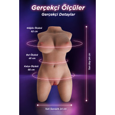 Hareketli İskelet Sistemli Yarım Vücut Mastürbatör 9 Kg