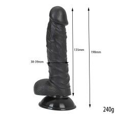 HERMAN Dildo Gerçekçi Et Dokusunda Realistik Zenci Penis 20 CM