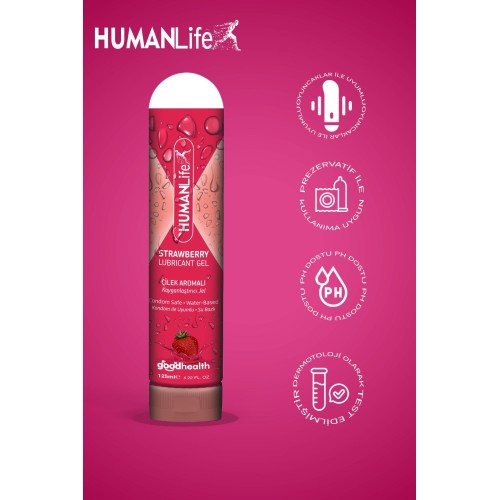 HumanLife 125 ml Çilek Aromalı Kayganlaştırıcı Jel Lubricant