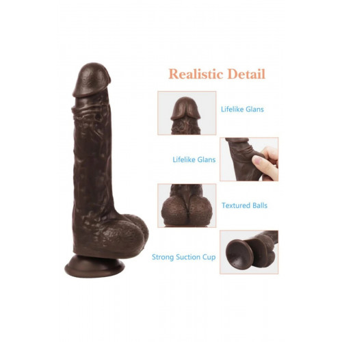 İleri Geri Hareketli Titreşimli Salınımlı Gerçekçi Dildo Siyahi Vibratör 21+3 cm
