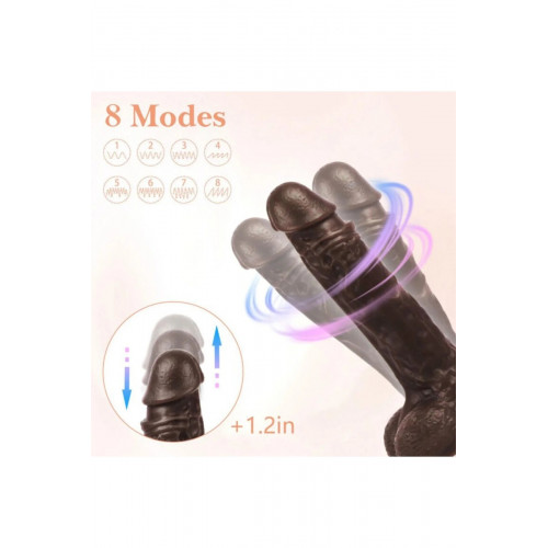 İleri Geri Hareketli Titreşimli Salınımlı Gerçekçi Dildo Siyahi Vibratör 21+3 cm