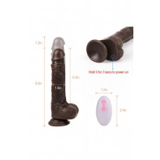 İleri Geri Hareketli Titreşimli Salınımlı Gerçekçi Dildo Siyahi Vibratör 21+3 cm