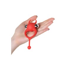 JOS NİCK Kuyruklu Penis Halkası, silikon, kırmızı, 13,5 cm