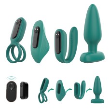 Love Kit Şarjlı Çıkarılabilir Bullet Vibratörlü Çiftlere Özel Kumandalı 4 in 1 Vibratör Seti