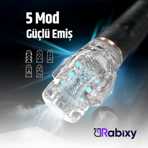 Rabixy 15 Fonksiyonlu Emiş Yapabilen Titreşimli Çift Motorlu Mastürbatör