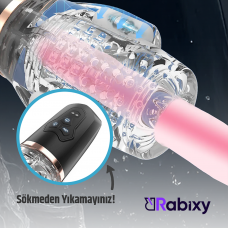 Rabixy 15 Fonksiyonlu Emiş Yapabilen Titreşimli Çift Motorlu Mastürbatör