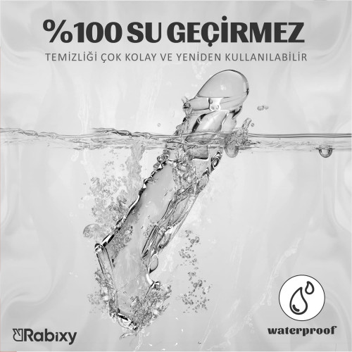 Rabixy 9 cm Uzatmalı Titreşimli Geciktirici Etkili Penis Kılıfı