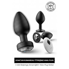 Rabixy Anal Oyuncak Uzaktan Kumandalı Titreşimli Başlangıç Seviye 2 Tıkaç Hediyeli