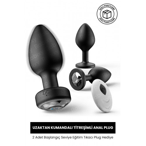 Rabixy Anal Oyuncak Uzaktan Kumandalı Titreşimli Başlangıç Seviye 2 Tıkaç Hediyeli