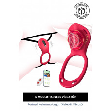 Rabixy Harness Vibratör Giyilebilir Vibratör Partnerli Kullanıma Uygun 10 Modlu