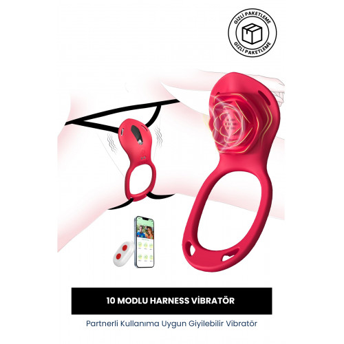 Rabixy Harness Vibratör Giyilebilir Vibratör Partnerli Kullanıma Uygun 10 Modlu