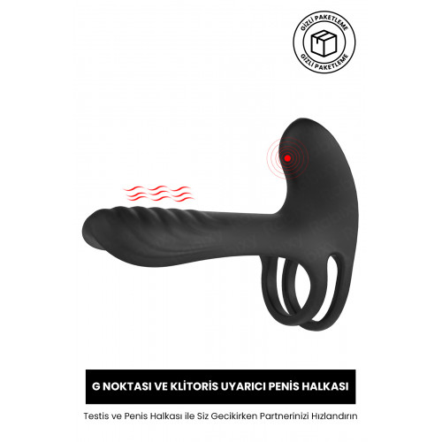 Rabixy Klitoris ve G Noktası Uyarıcı Siyah Penis Halkası