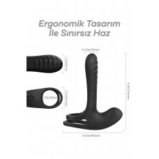 Rabixy Klitoris ve G Noktası Uyarıcı Siyah Penis Halkası