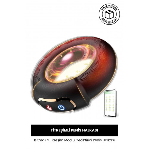 Rabixy Mobil Uygulamalı Titreşimli Isıtmalı Penis Halkası