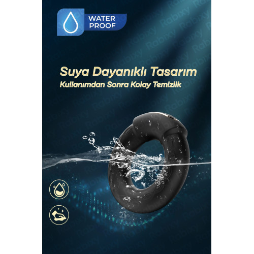 Rabixy Mobil Uygulamalı Titreşimli Isıtmalı Penis Halkası