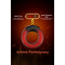 Rabixy Mobil Uygulamalı Titreşimli Isıtmalı Penis Halkası