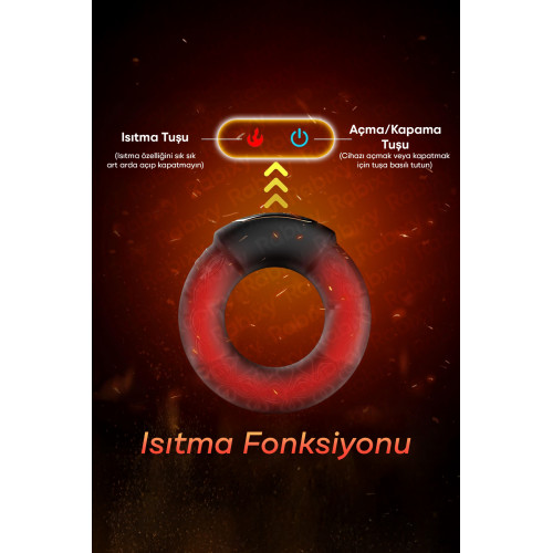 Rabixy Mobil Uygulamalı Titreşimli Isıtmalı Penis Halkası