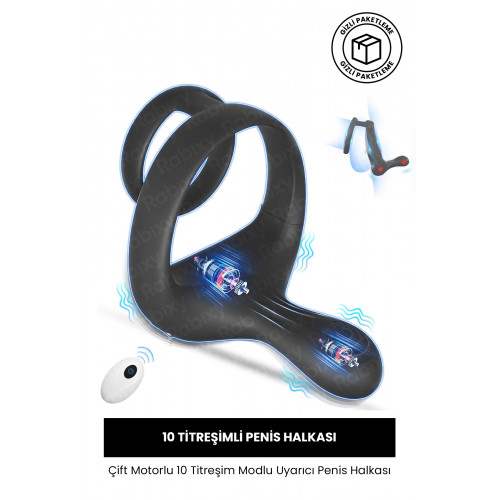Rabixy Penis Halkası Perine Uyarıcılı 10 Titreşim Modlu