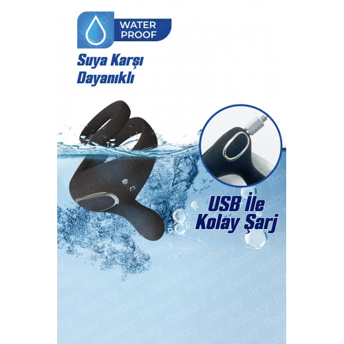 Rabixy Penis Halkası Perine Uyarıcılı 10 Titreşim Modlu