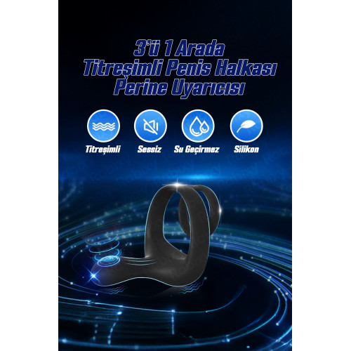 Rabixy Penis Halkası Perine Uyarıcılı 10 Titreşim Modlu