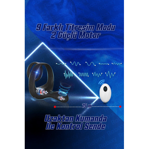 Rabixy Penis Halkası Perine Uyarıcılı 10 Titreşim Modlu