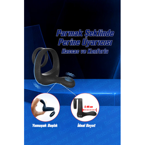Rabixy Penis Halkası Perine Uyarıcılı 10 Titreşim Modlu