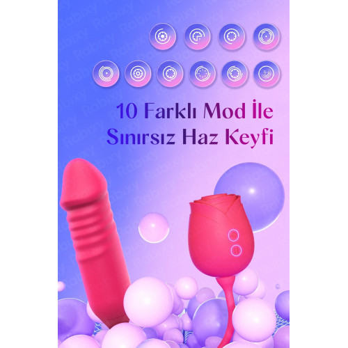 Rabixy Rose Trio İtişli ve Emişli Vibratör
