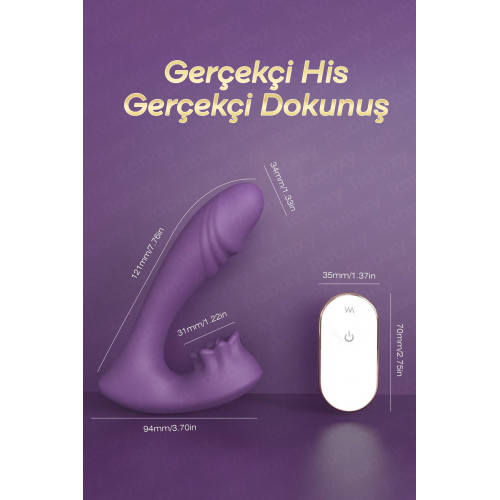 Rabixy Uzaktan Kumandalı Giyilebilir Dil Vuruşlu Vibratör