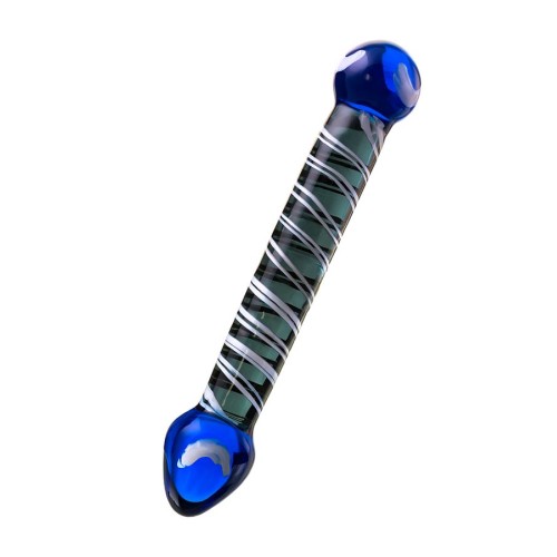 Sexus Glass Çift Taraflı Cam Dildo, mavi, 21 cm