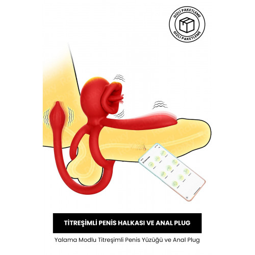 Yalama Modlu Titreşimli Penis Halkası ve Anal Titreşim Cihazı