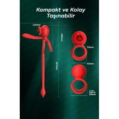 Yalama Modlu Titreşimli Penis Halkası ve Anal Titreşim Cihazı